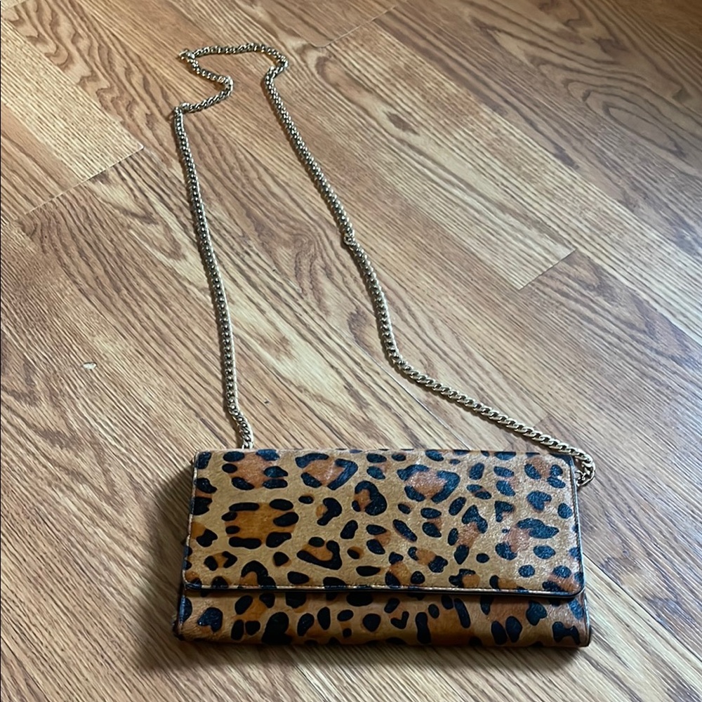 Nordstrom Brown and Black Leopard Print Clutch